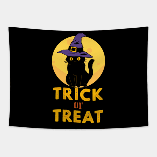 Trick or Treat Cat in Hat Tapestry