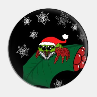 Christmas Jumping Spider Pin