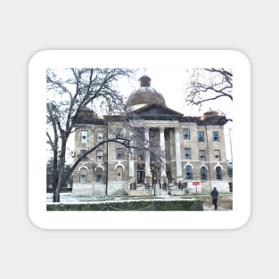 San Marcos Courthouse in the Snow Magnet