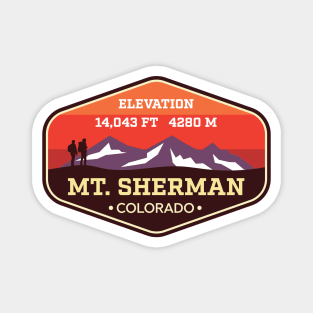 Mt Sherman Colorado - 14ers Mountain Climbing Badge Magnet