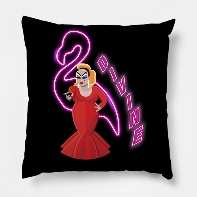 Divine Pink Flamingos Pillow by VinagreShop