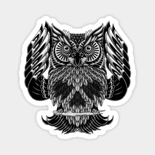 Owl Skull Ornate Magnet