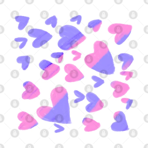 Purple pink watercolor heart pattern by Artistic_st