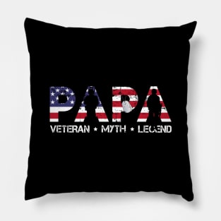 Papa The Veteran The Myth The Legend T Shirt Funny Humor Father Tee for Guys Pillow