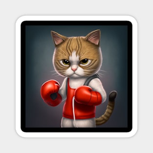 cute kittin boxing Magnet