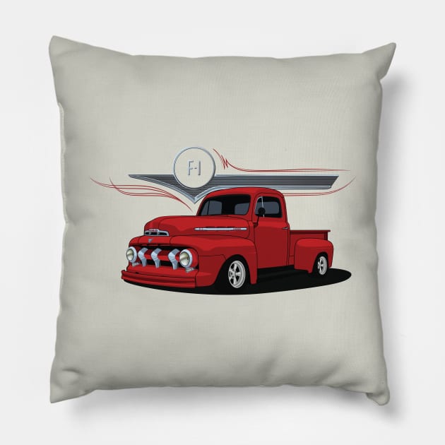 Ford F-1 Pillow by AutomotiveArt