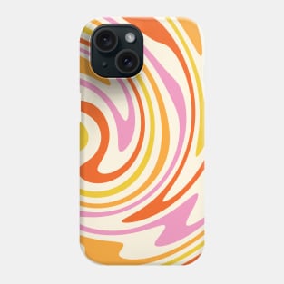 70s Retro Swirl Yellow Pink Color Abstract Phone Case