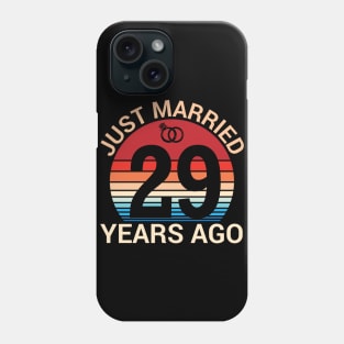 Just Married 29 Years Ago Husband Wife Married Anniversary Phone Case