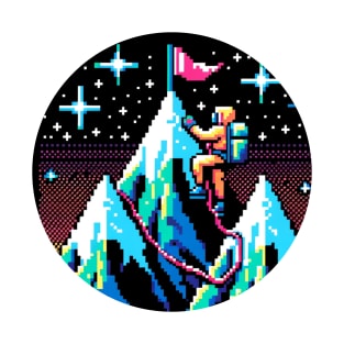 Neon Mountain Climbing - 8-Bit Summit Adventure T-Shirt