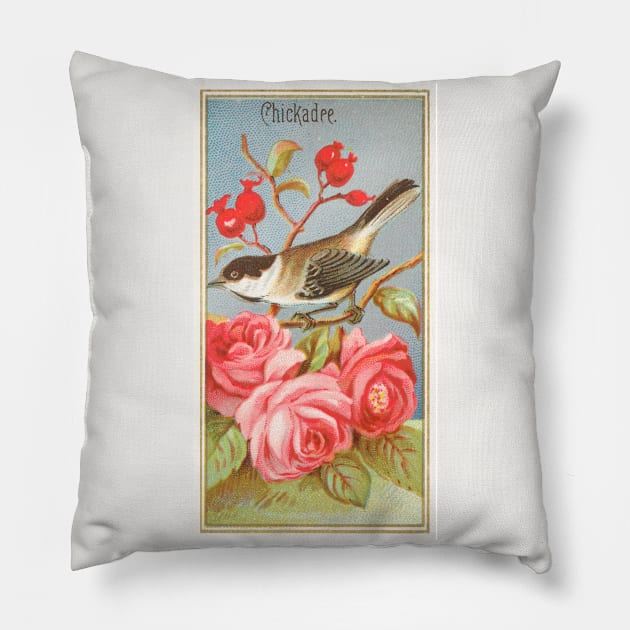 Chickadee Pillow by WAITE-SMITH VINTAGE ART