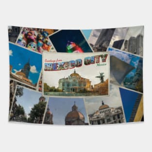 Greetings from Mexico City in Mexico Vintage style retro souvenir Tapestry