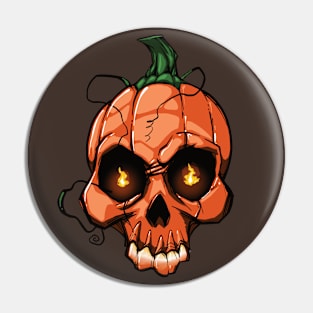 Pumpkin Skull Pin