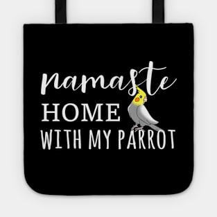 Namaste Home with my cockatiel Tote