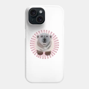 Polar Bear on circular pinky red bear pattern Phone Case