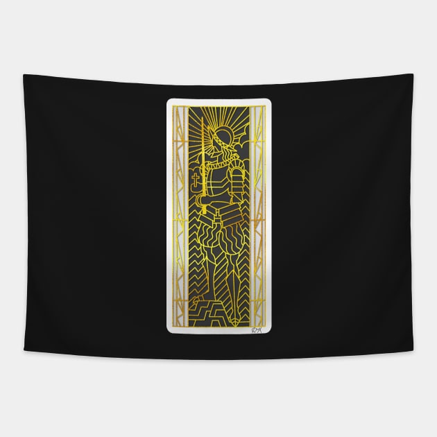 Golden knight ~ Hotel Cortez ~ AHS Tapestry by Ruxandas