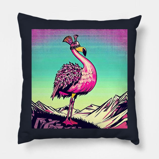 Viking Flamingo V3 Pillow by LarsonBrosSupplyCo