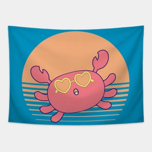 Oh Crab in the Sun - Kawaii Cute, Funny Pun Summer Gift, Oh Crap Tapestry