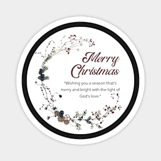 Merry Christmas Round Sticker 22 Magnet