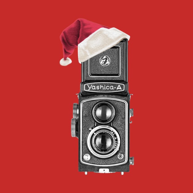 Christmas Vintage Camera with Santa hat by DecPhoto