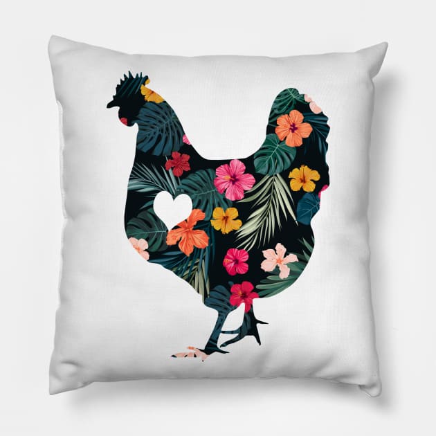 Adore Flower Chickens Pillow by Psitta