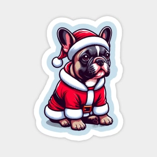 French Bulldog Santa Claus Christmas Magnet