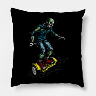 Zombie on hoverboard Pillow