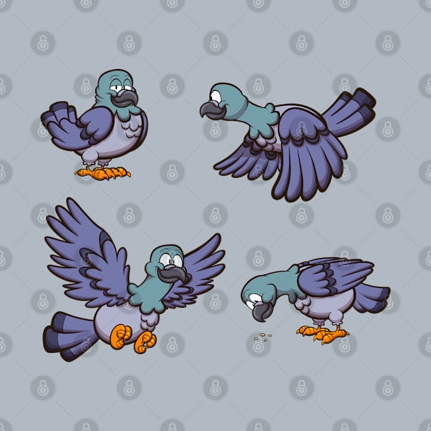 Cartoon Pigeons by TheMaskedTooner