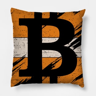 Vintage Bitcoin Cryptocurrency Digital Currency Coin Pillow