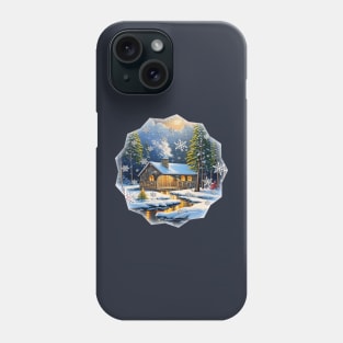 Winter Season Cabin in Snow Phone Case