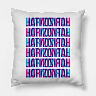 Horizontal Typography Stack (Cyan Magenta Blue) Pillow