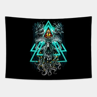 Demon illuminati cthulhu monster Tapestry