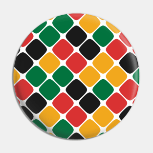 Diagonal Squircle Pattern (Rasta Colours) Pin