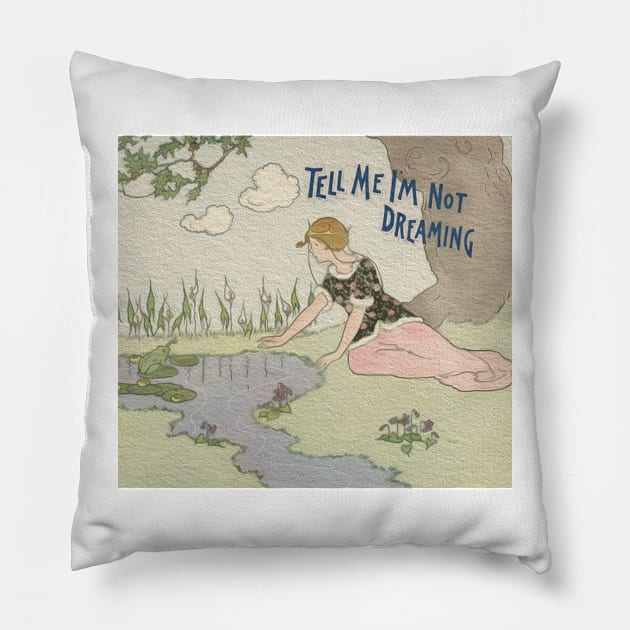 Princess and Frog Nature Illustration Pillow by designsbyjuliee