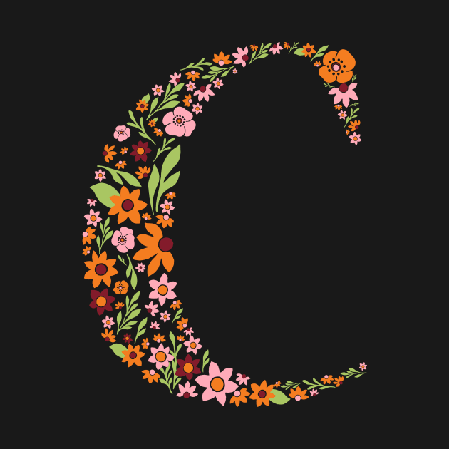 Retro Floral Letter C by zeljkica