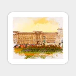 Buckingham Palace Watercolor Painting Magnet