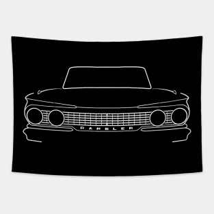 1961 AMC Rambler Classic car white outline Tapestry