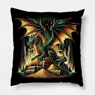 Dragon And Gold Pillow