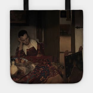 A Maid Asleep by Jan Vermeer Tote