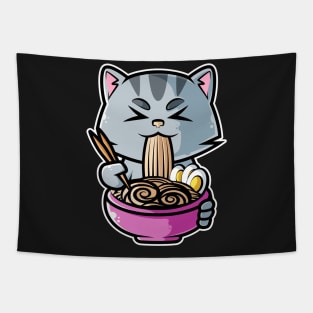 Cat Ramen Bowl Kawaii Neko Anime Japanese Noodles product Tapestry