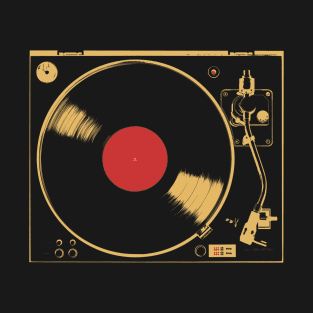 Turntable Vinyl Record Analog Record Music Producer Vintage Music Graphic T-Shirt