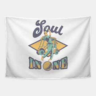 Golf Funny Classic Vintage Tee Soul In One Golf Tapestry