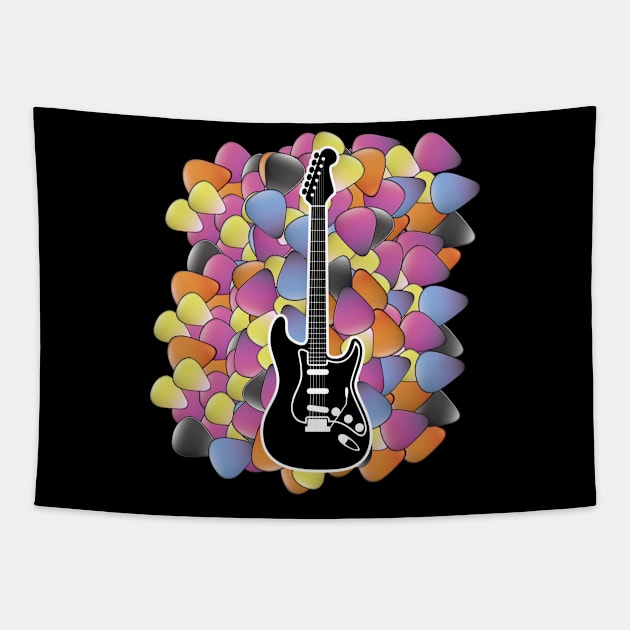 Guitar Pick Guitar Tapestry by shirtsyoulike