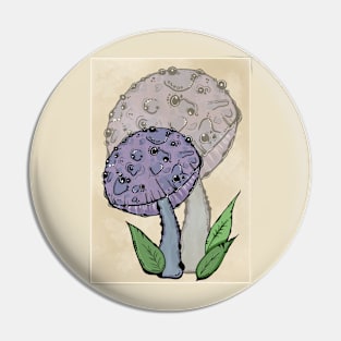 Purple Abstract Mushroom, Classy And Cool Pin