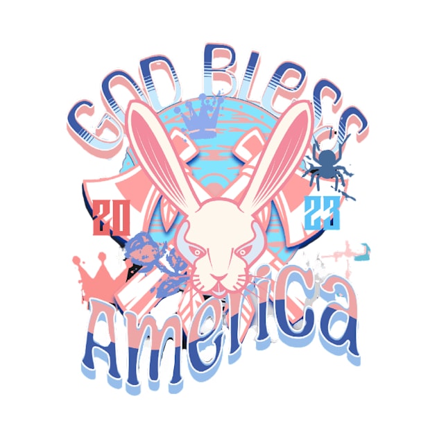 God bless America - rabbit tshirt 2023 by Art_dorabox