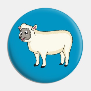 Cute happy sheep cartoon illustration Pin