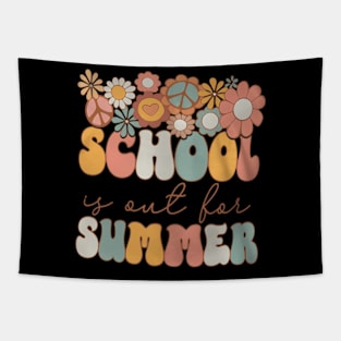 Groovy Schools Out for Summer  Of School Teacher Kid Tapestry