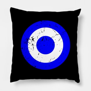 Vintage Blue and White Roundel Pillow