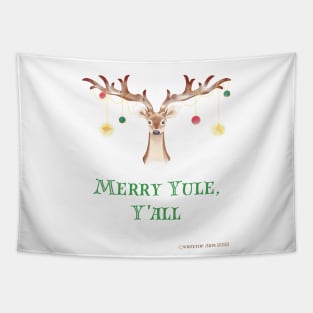 Merry Yule Y'All Reindeer Christmas Artwork Tapestry