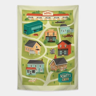 Schitt's Creek Town Map Tapestry