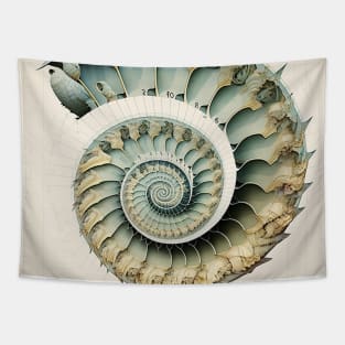 Fibonacci Sequence: Fibonacci Shell Art Tapestry